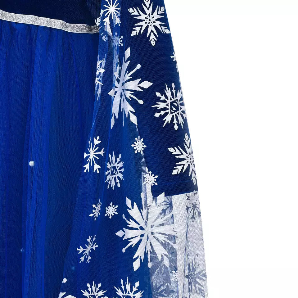 Elsa elegant Blue dress with snowflake cloak