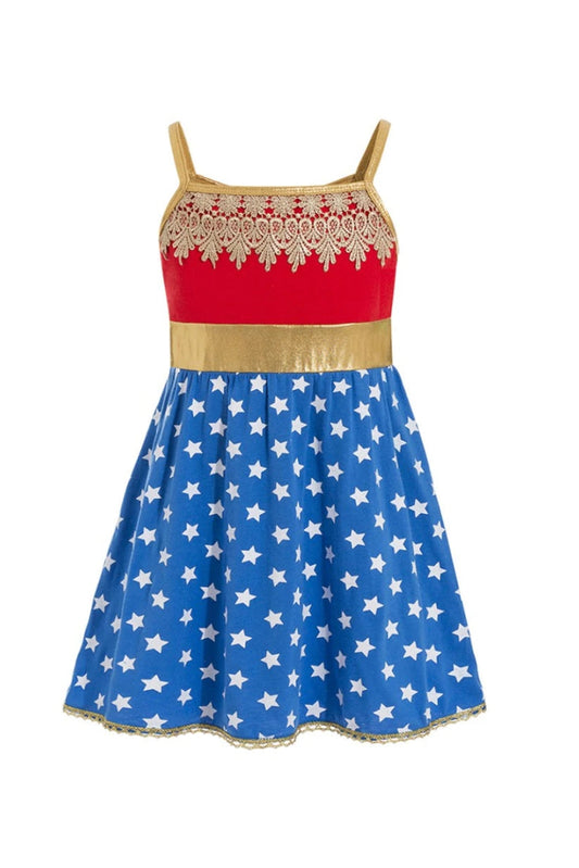 Super Hero inspired dresses - Halloween Fancy dress - Wonder Women (Cape)